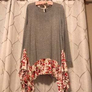 Grey and floral tunic